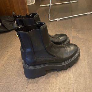 Zara black platform boots